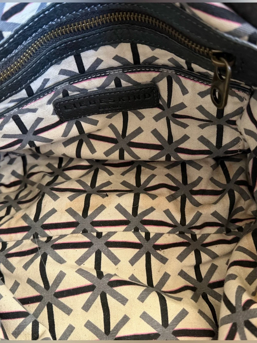 Liebeskind Berlin Pebbled Leather Satchel Crossbody Bag Large